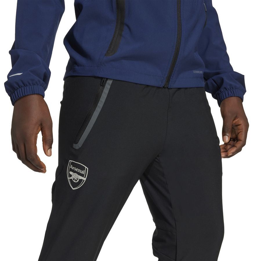 Arsenal Training Trousers Tiro 25 Competition Vis Tech Travel - Black Kids-SoccerKits Hub | Buy Soccer Jerseys Online